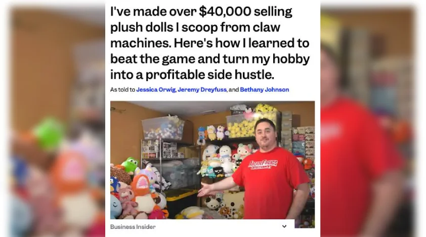 Майк Нэй заработал более $40,000, перепродавая плюшевых игрушек, которые выигрывает в автоматах