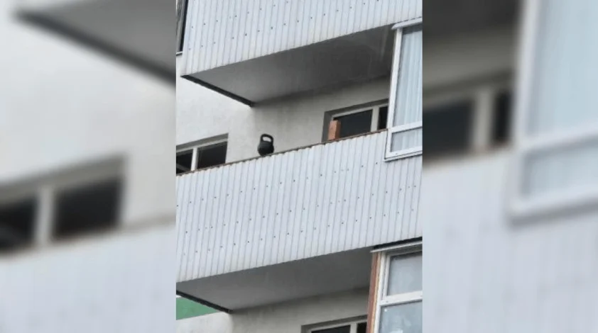 Петербуржец терроризирует соседей гирей на балконе